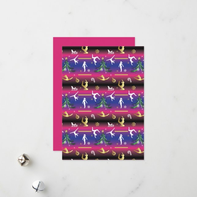 Kvinnors Gymnastika Julgran Julkort (Fram/Back In Situ)