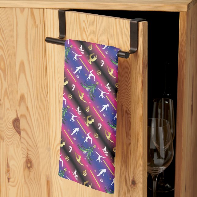 Kvinnors Gymnastika Julgran Kökshandduk (Thirds Fold)