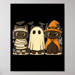 Kvinnors Halloween Rolig Pumpa Halloween Svart Kat Poster