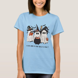 Kvinnors Halloween T-Shirt - Ghost Witches Trio
