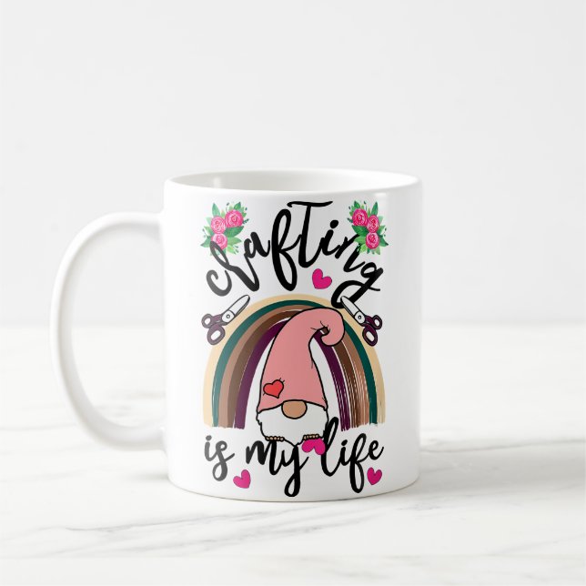 Kvinnors hantverk är min liv hantverkare Quilting  Kaffemugg (Vänster)