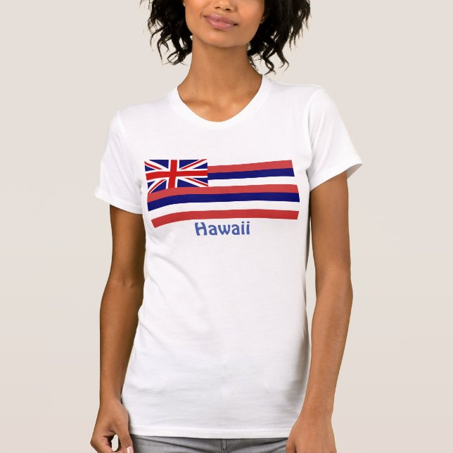 Kvinnors Hawaii Flagga T Shirt (Framsida)