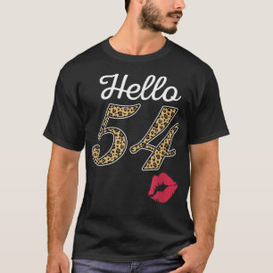 Kvinnors Hej 54 år gammal 1967 Leopard Print Kisse T Shirt