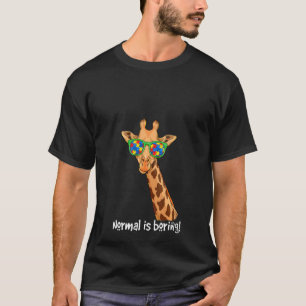 Kvinnors Hipster Giraffe Glass Normal Boring Au T Shirt