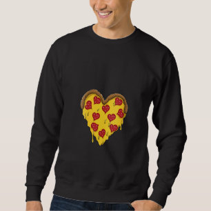 Kvinnors Hjärtformade Pizza Foodie och Pizza Ideas Lång Ärmad Tröja