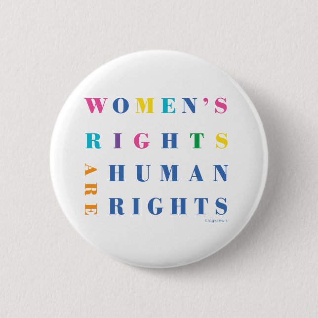 Kvinnors Höger är Human Högers Graphic Button Knapp (Framsida)