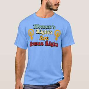 Kvinnors Höger är humana Höger Retro Typografi T Shirt