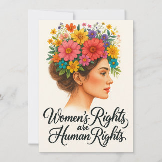 Kvinnors Höger är ökat medinflytande för Blommigte Tack Kort