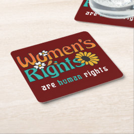 Kvinnors Höger Blommigt för mänskliga Höger Underlägg Papper Kvadrat