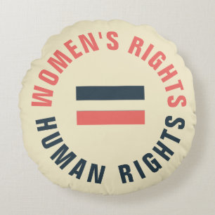 Kvinnors Höger Lika mänskliga Höger Feminist Rund Kudde