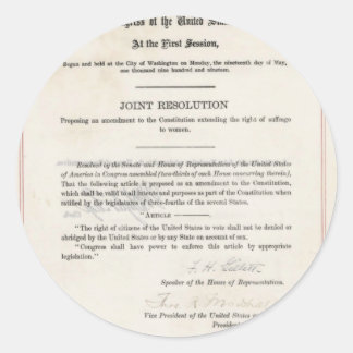 Kvinnors Höger till omröstning - nittonde ändringe Runt Klistermärke