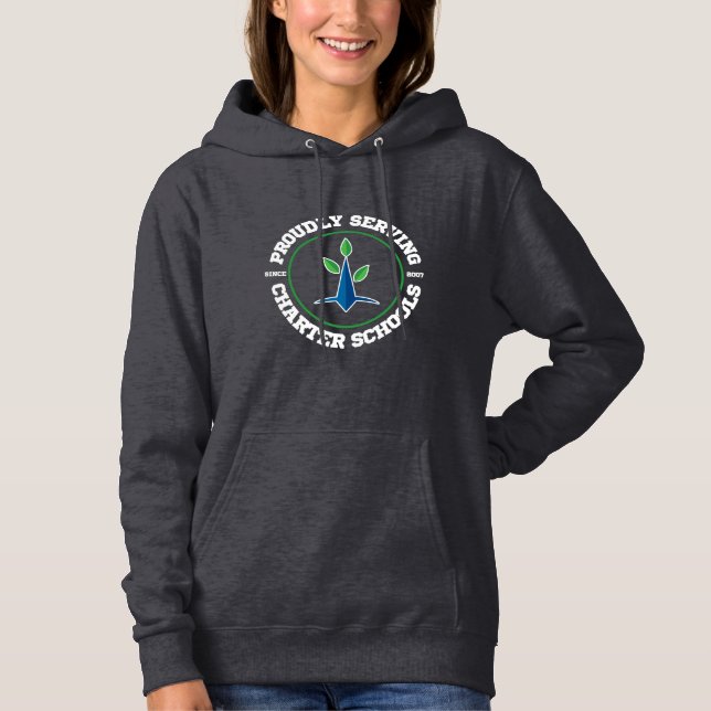 Kvinnors hoodie, stolt betjänt (vitbok) t shirt (Framsida)