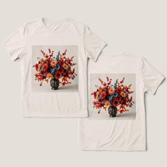 Kvinnors höst Bouquet Triblend T-Shirt (Design fram och bak)