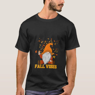 Kvinnors Höst Känsla Gnom Fredstecken Löv Hallowee T Shirt