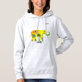 Kvinnors hovade sötskjorta med Gult elefant T Shirt