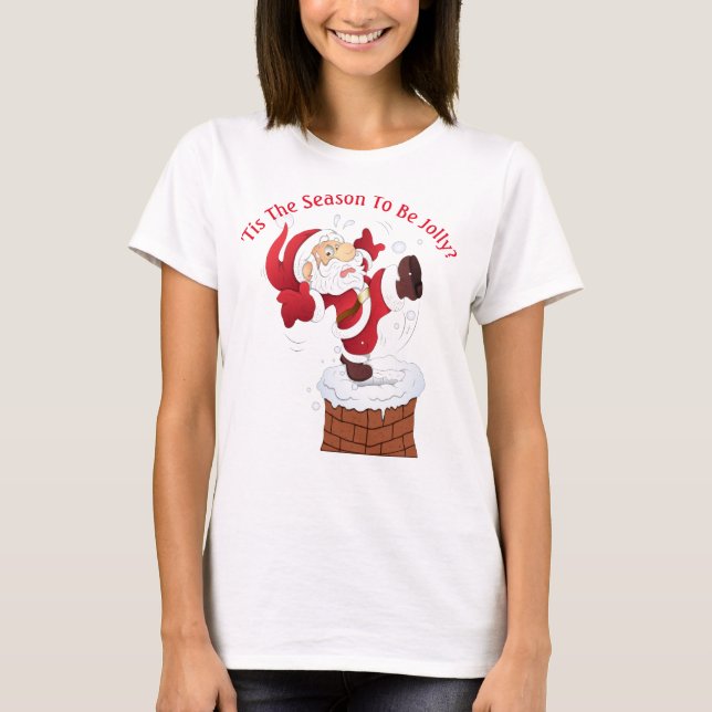 Kvinnors humoriserade jul T-Shirt (Framsida)