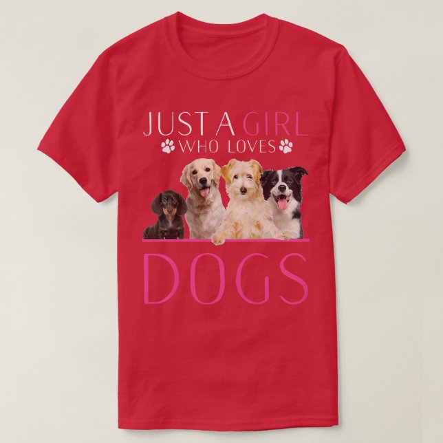 Kvinnors Hund Älskare - bara en flicka som är lite T Shirt (Design framsida)