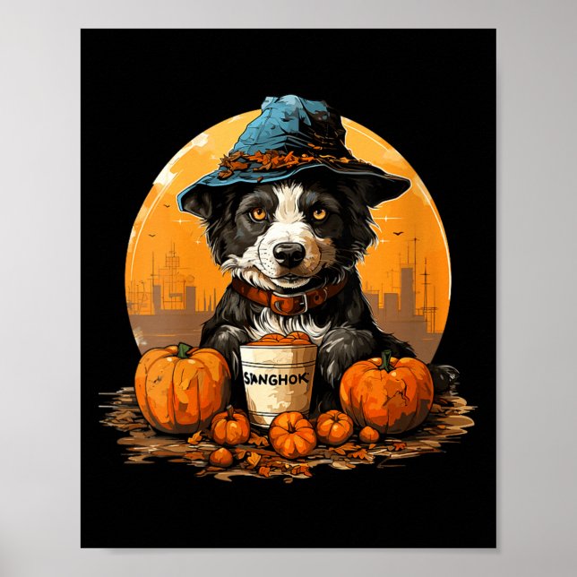 Kvinnors hund halloween  poster (Framsidan)