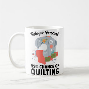 Kvinnors IdagS prognos 99 chans att Quilting Quilt Kaffemugg