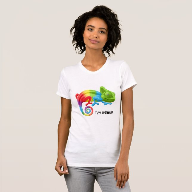 Kvinnors I'm Unique Chameleon T-Shirt - Vibrant (Hel framsida)