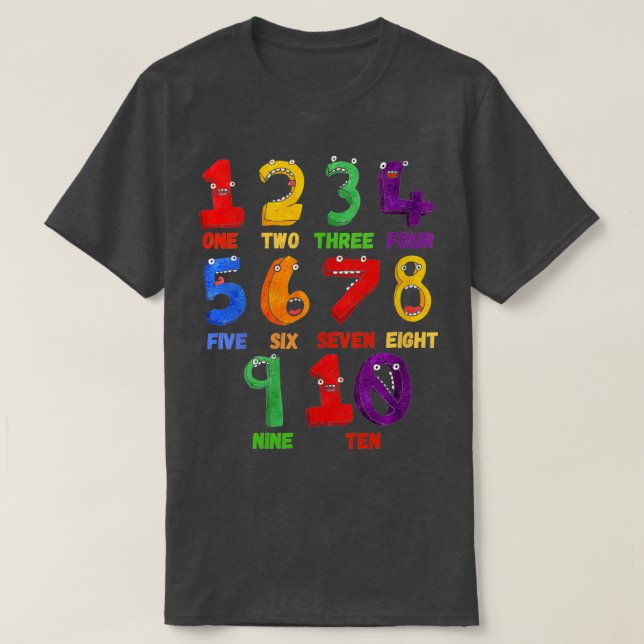 Kvinnors inlärningsmatematiska nummer som räknas l t shirt (Design framsida)