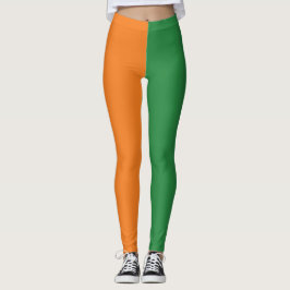 Kvinnors irländska Flagga Färg Leggings, Hip Irish Leggings