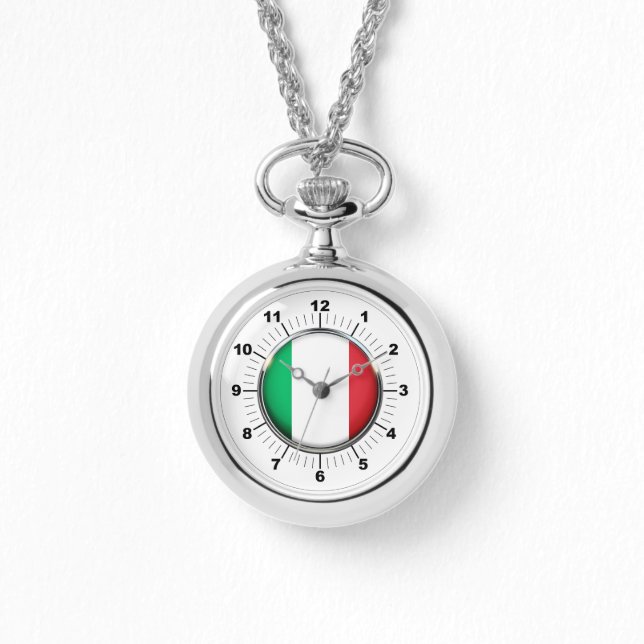Kvinnors Italien Flagga Wraparound Silver Watch Armbandsur (Framsida)
