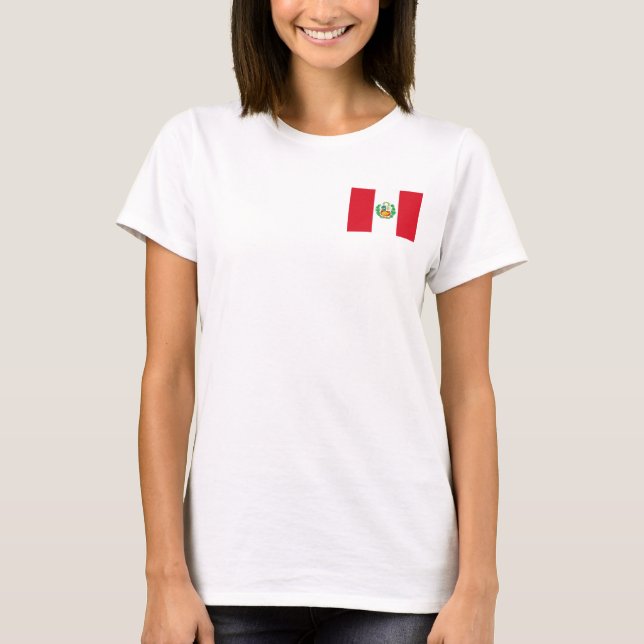 Kvinnors Joggare i Ull med flagga i Peru T-shirt (Framsida)