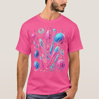 Kvinnors jonglerande klubbor bollar jonglör jongle t shirt