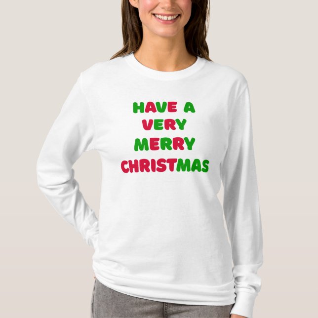 Kvinnors jul långärmad t-shirt (Framsida)