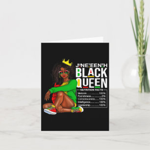 Kvinnors Juneteenth Black Queen Näringsfakta 4t Kort