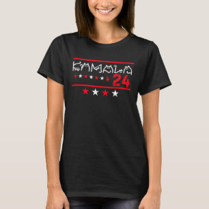 Kvinnors Kamala Harris 2024 Katt Bokstavsdesign Po T Shirt