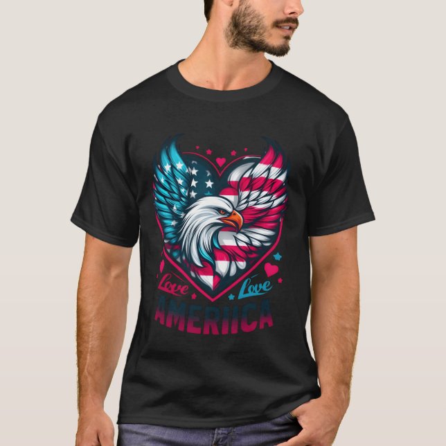 Kvinnors kärlek Amerika pojke T Shirt (Framsida)