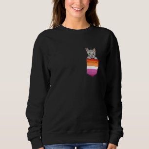 Kvinnors Katt I Fickan Lesbisk Stolthet Hbtq Flagg T Shirt