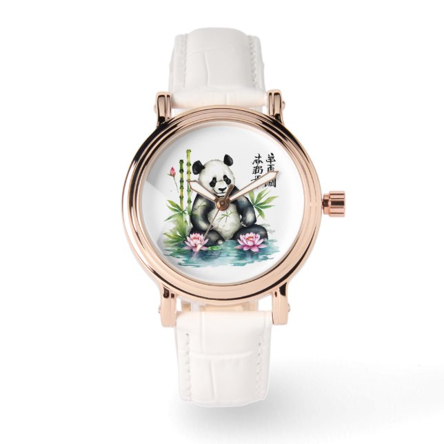 Kvinnors kinesiska Panda Wristwatch Armbandsur (Framsida)