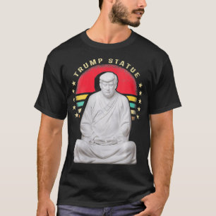 Kvinnors kinesiska Vintage Stil Trump Buddha-staty T Shirt