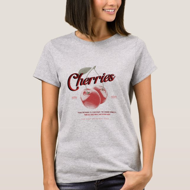 Kvinnors Körsbär T-shirt  (Framsida)