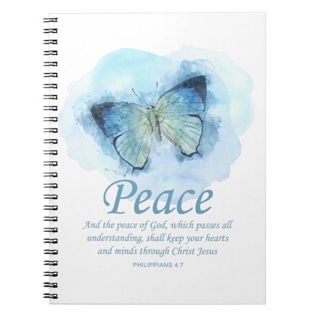 Kvinnors kristna bibel Verse Butterfly: Fred Anteckningsbok (Framsidan)