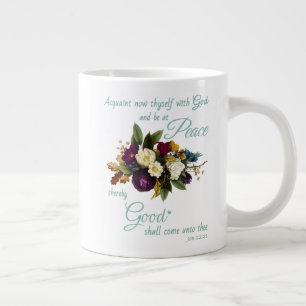 Kvinnors kristna Blommigt Bible Verse Peace and Br Jumbo Mugg