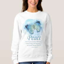 Kvinnors kristna Butterfly Bible Verse:Fred