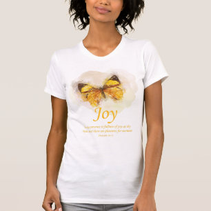 Kvinnors kristna Butterfly Bible Verse:Joy T Shirt