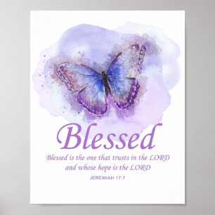 Kvinnors kristna Butterfly Bible Verse:välsignad Poster