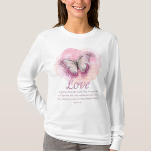 Kvinnors kristna Butterfly Bible Verse: välsignad T Shirt