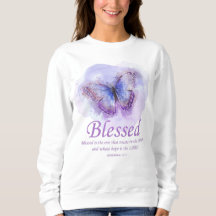 Kvinnors kristna Butterfly Bible Verse:välsignad