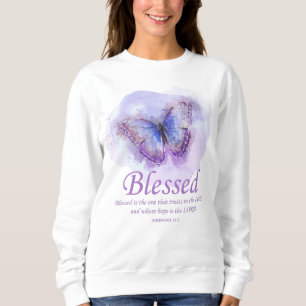 Kvinnors kristna Butterfly Bible Verse:välsignad T Shirt