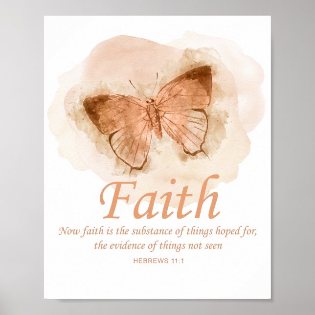 Kvinnors kristna fjärilsbibel Verse: Faith Poster (Framsidan)