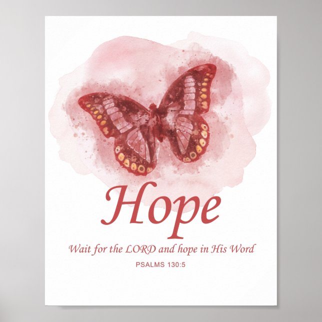 Kvinnors kristna fjärilsbibel Verse: hopp Poster (Framsidan)
