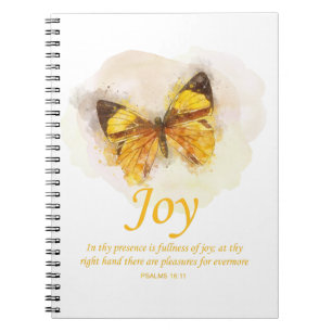 Kvinnors kristna fjärilsbibel Verse: Joy Anteckningsbok
