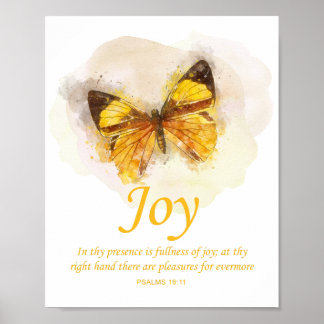 Kvinnors kristna fjärilsbibel Verse: Joy Poster