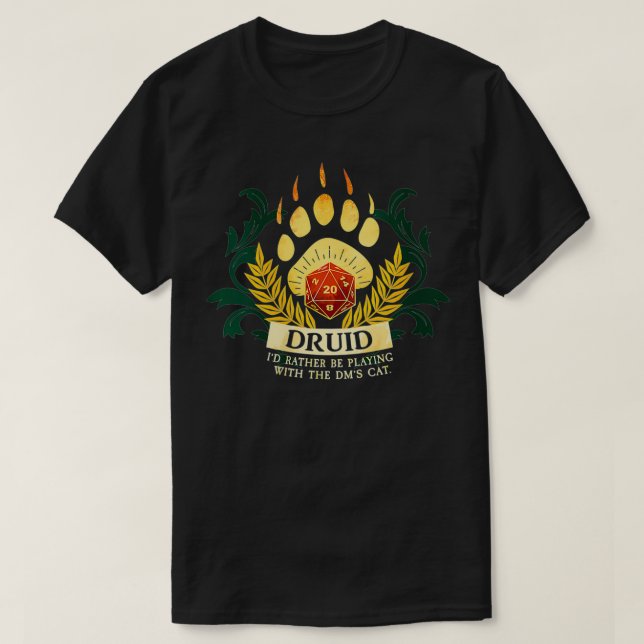 Kvinnors läkemedelsklass D20 Tabletop Dungeons RPG T Shirt (Design framsida)